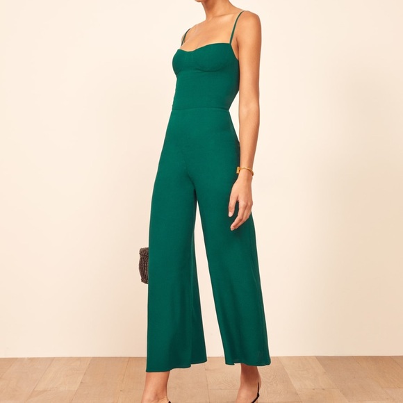 1HR SALE ⚡Reformation Gilda Jumpsuit (Emerald)